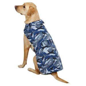 Camo Dog Barn Coat Blue Repels Wind & Water Casual Canine Jacket Small/Sm Medium